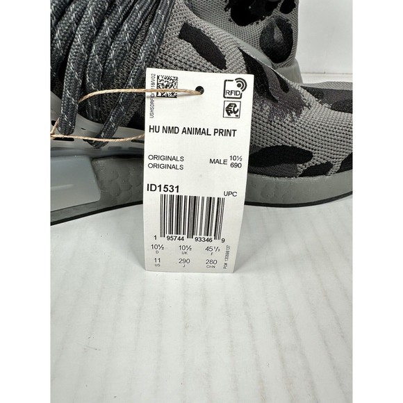 NEW Adidas HU NMD Human Race x Pharrell Animal Print Ash Mens Size 11 - Picture 8 of 8
